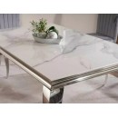 Стол обеденный SIGNAL PRINCE Ceramic Calacatta белый/хром 180/90